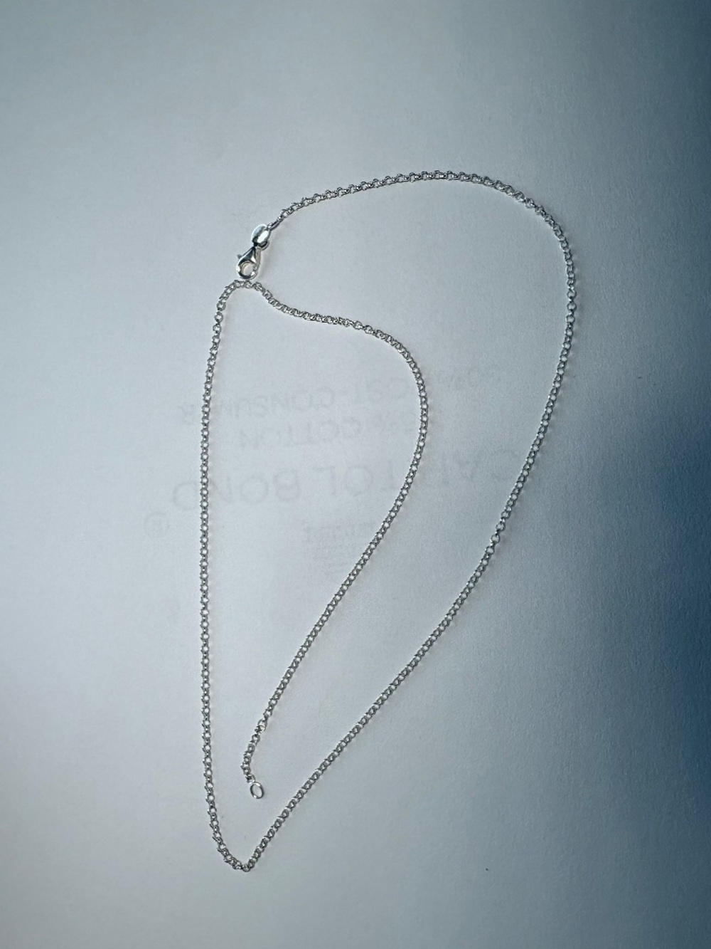 22" x 2mm  925 Sterling Silver Rolo Necklace Chain, 3.54 grams Italy